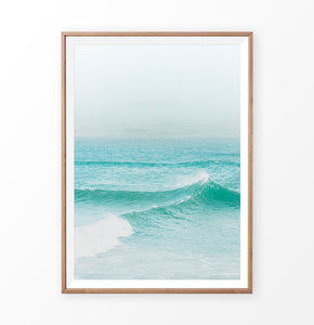 Vivid Sea Waves Photography Wall Print