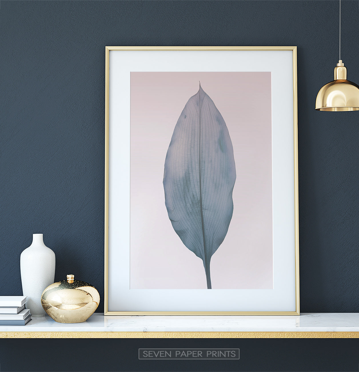 Minimalist Leaf on Pink for Dark Walls