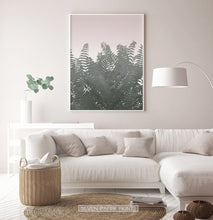 Load image into Gallery viewer, Green Tropical Leaves on Pink Poster for Living Room
