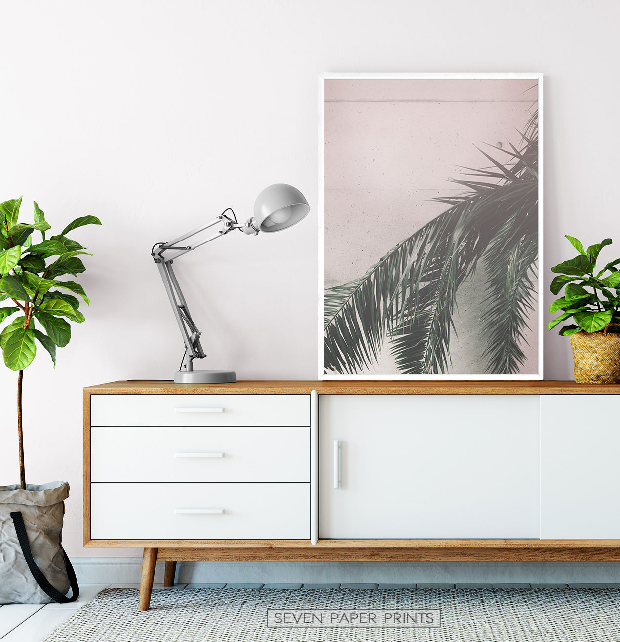 Retro Palm Tree Leaves Wall Art