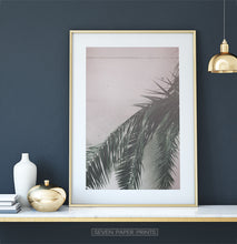 Load image into Gallery viewer, Green and Pink Palm Leaf Decor for Dark Wall
