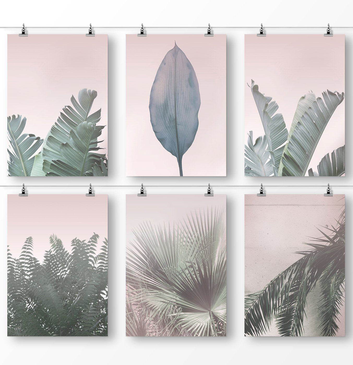 Banana Leaf, Palm Tree Décor, Pink Wall Art, Tropical Print Wall Art