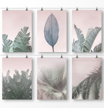 Load image into Gallery viewer, Banana Leaf, Palm Tree Décor, Pink Wall Art, Tropical Print Wall Art

