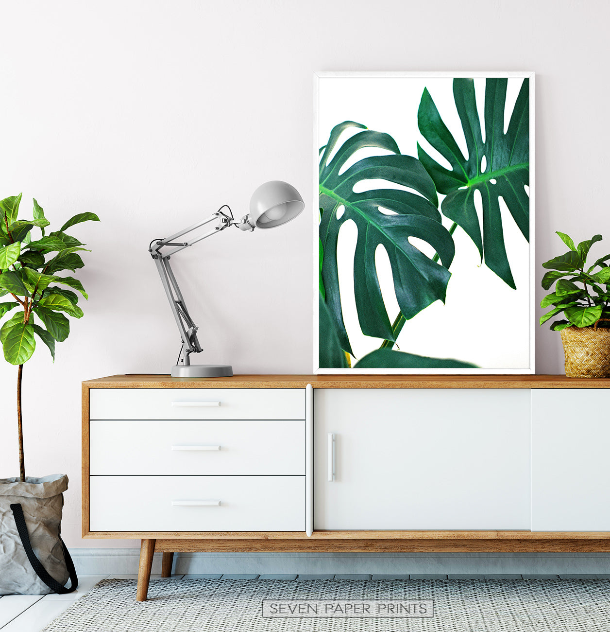 Large Tropical Leaf Monstera Print