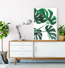 Load image into Gallery viewer, Green Monstera Leaves Wall Art
