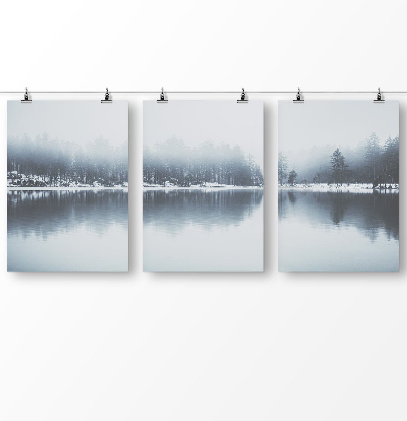 Lake house decor, lake reflection wall art, Forest prints, Modern minimalist landscape, Scandinavian wall art