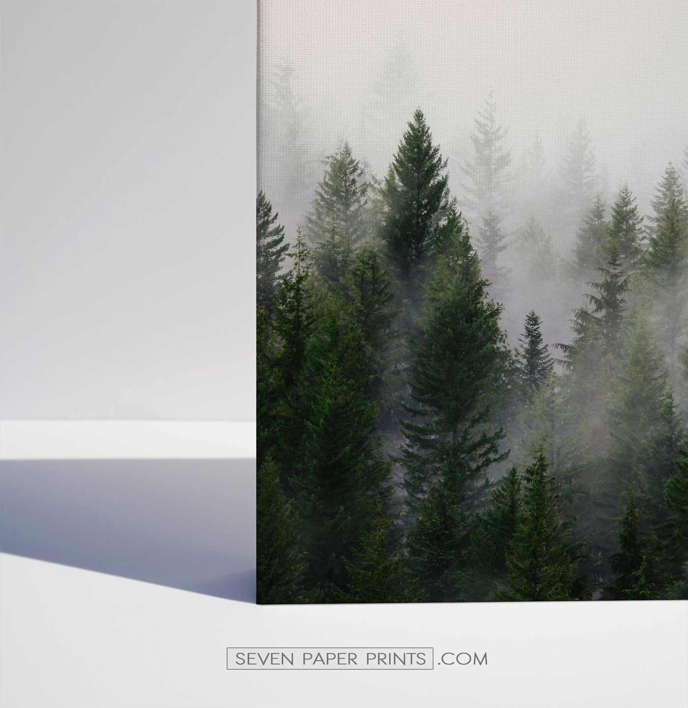 Green foggy forest canvas set of 3 prints #152