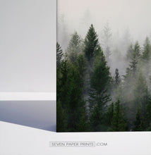 Load image into Gallery viewer, Green foggy forest canvas set of 3 prints #152
