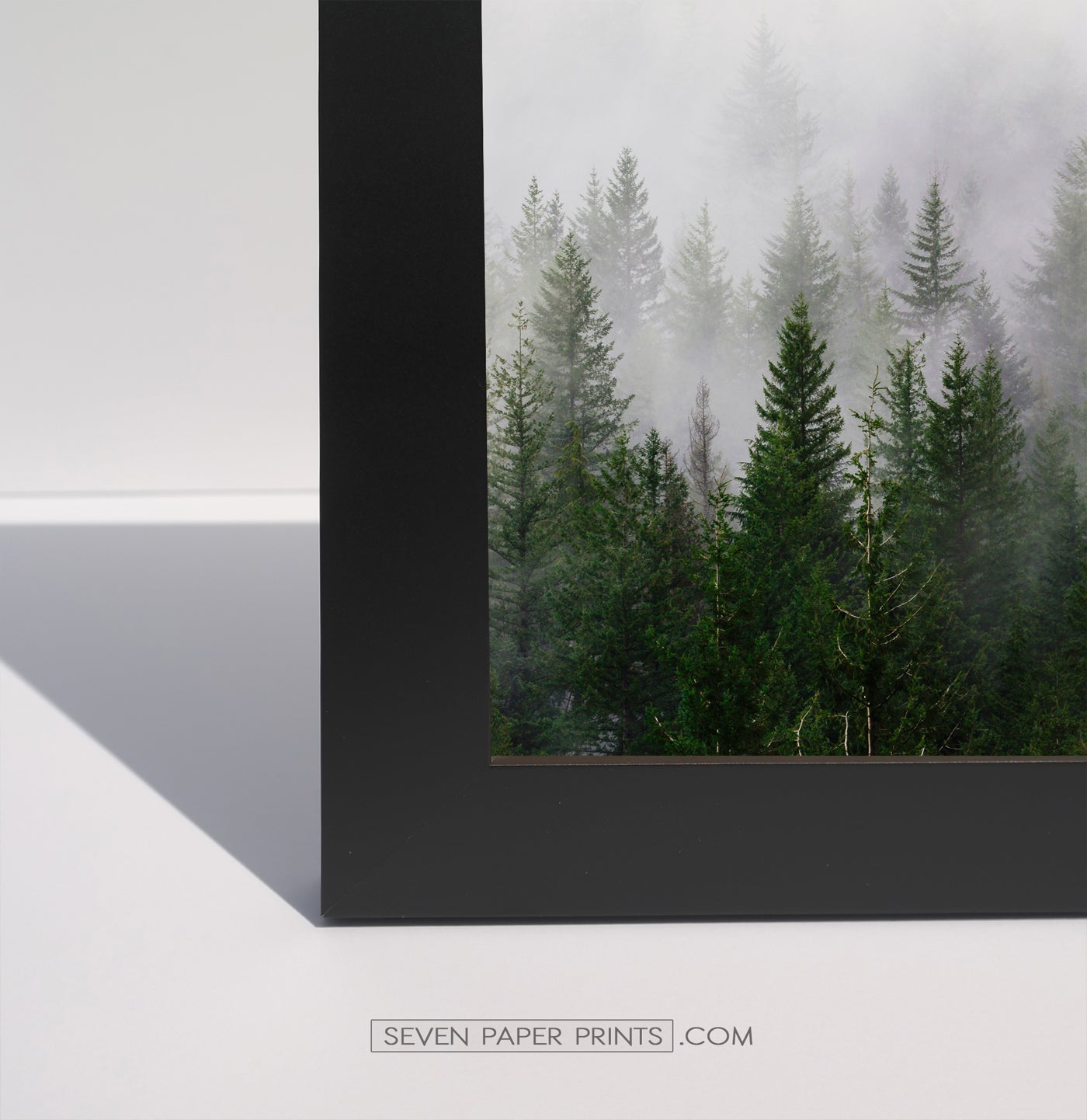 A corner of a black frame