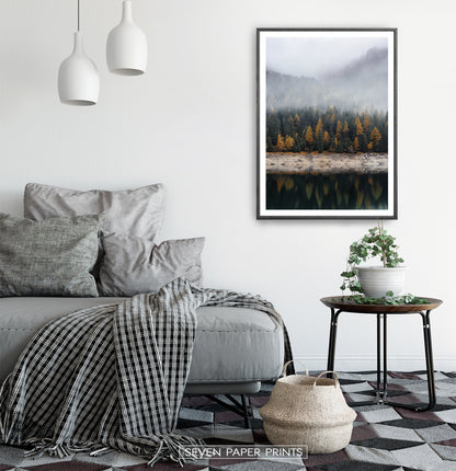 Black-framed in a white&gray bedroom