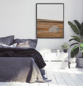 Black-framed in a dark-gray bedroom