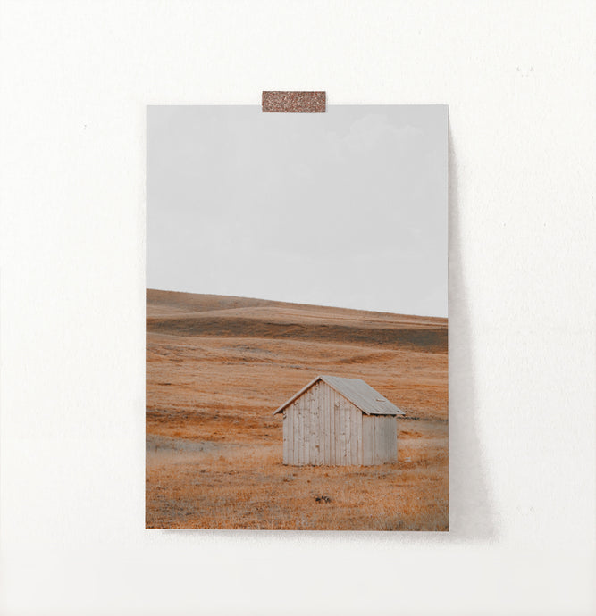 Shack In A Middle Of Field Photo Wall Decor