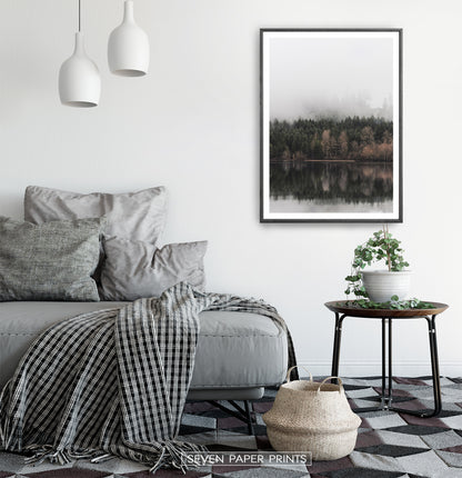 Black-framed in a white&gray bedroom