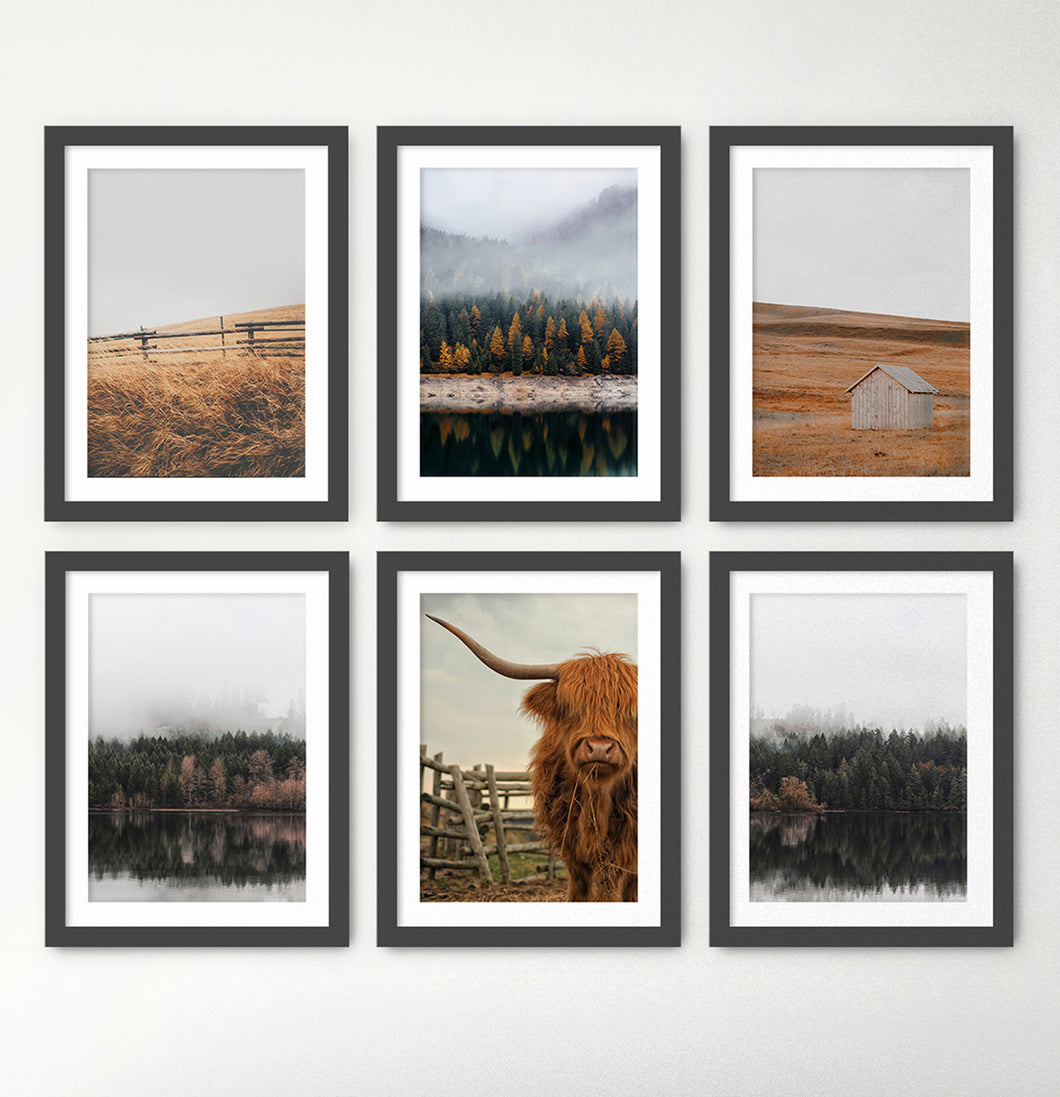 Autumn Countryside Views Set Of 6 Framed Photo Prints