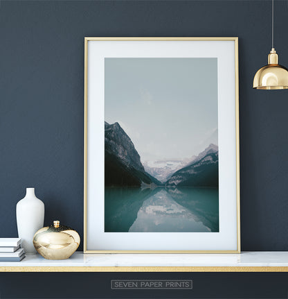 Beautiful Mountain Lake Louise Vivid Photo Art