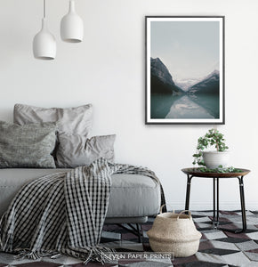 Beautiful Mountain Lake Louise Vivid Photo Art