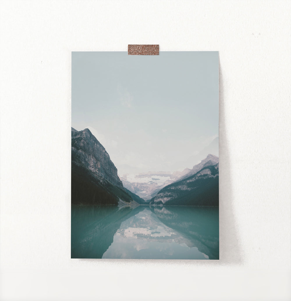 Beautiful Mountain Lake Louise Vivid Photo Art