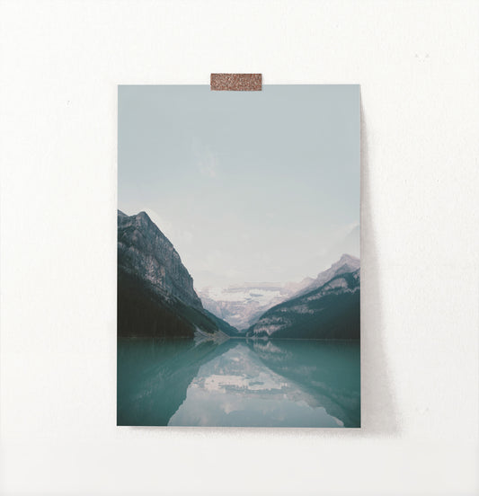 Beautiful Mountain Lake Louise Vivid Photo Art