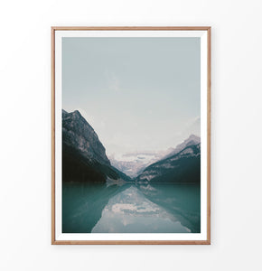 Beautiful Mountain Lake Louise Vivid Photo Art