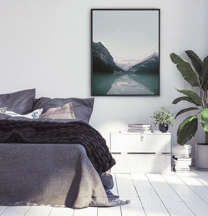 Beautiful Mountain Lake Louise Vivid Photo Art