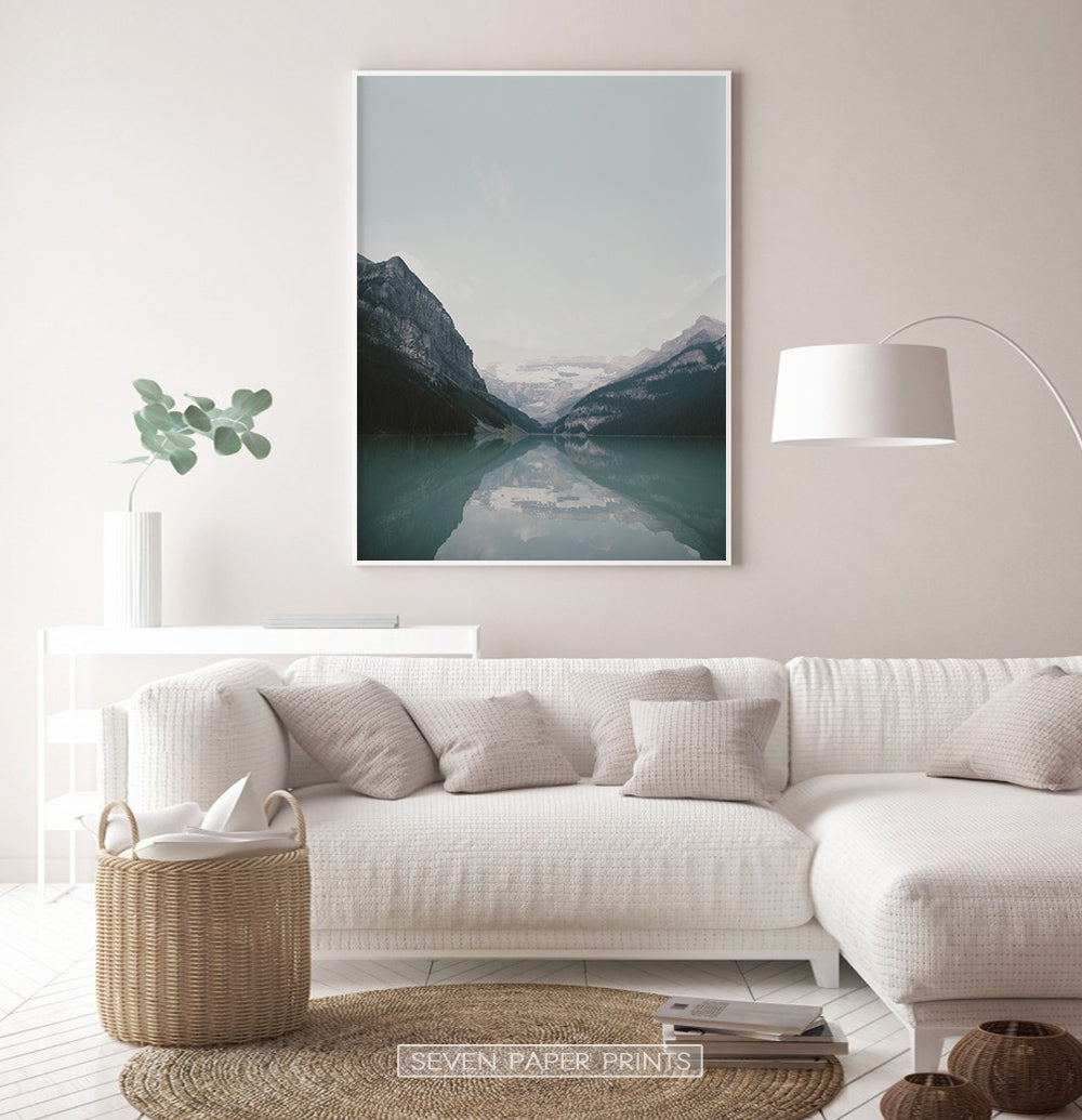 Beautiful Mountain Lake Louise Vivid Photo Art