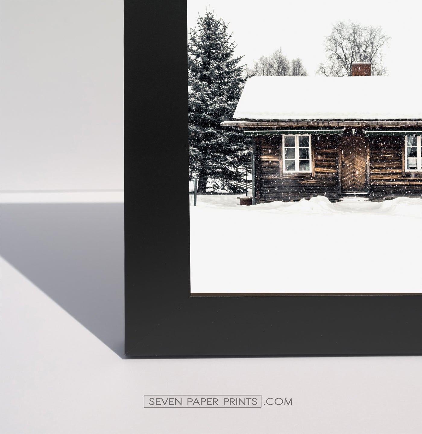 A corner of a black frame
