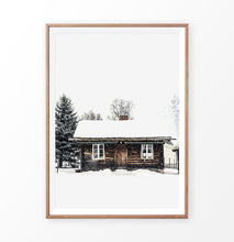 Load image into Gallery viewer, Wood-framed Wooden Cabin Covered in Snow Poster
