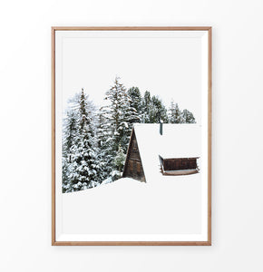 Snowy House In A Winter Forest Poster