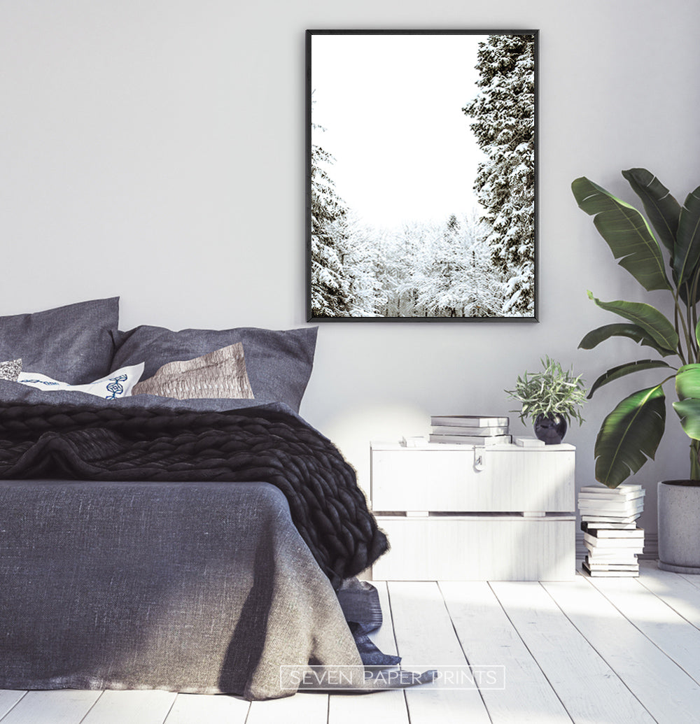 Black-framed Covered In Snow Forest Clearing Wall Art