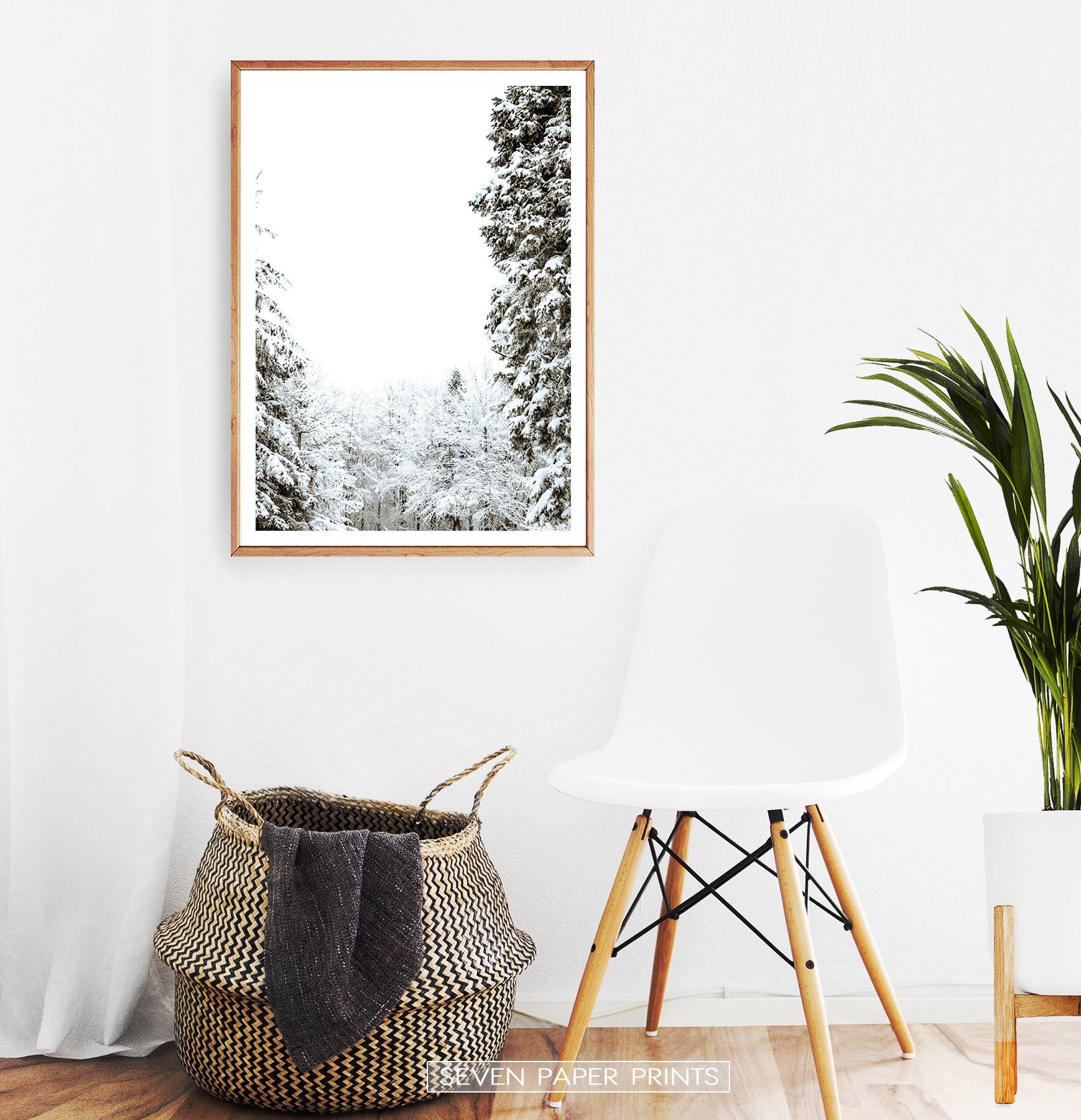 Wood-framed Covered In Snow Forest Clearing Wall Art