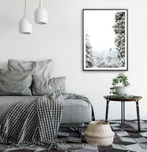 Load image into Gallery viewer, Black-framed Covered In Snow Forest Clearing Wall Art
