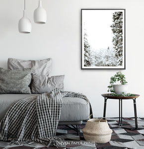 Black-framed Covered In Snow Forest Clearing Wall Art