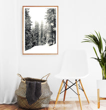 Load image into Gallery viewer, Wood-framed Snowdrift In A Winter Forest Photo Print
