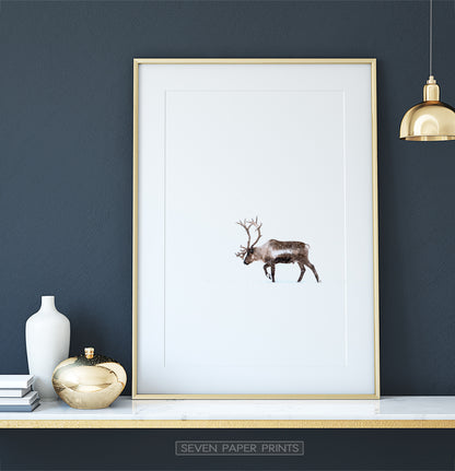 Deer Walking Through White Nowhere Photo Print
