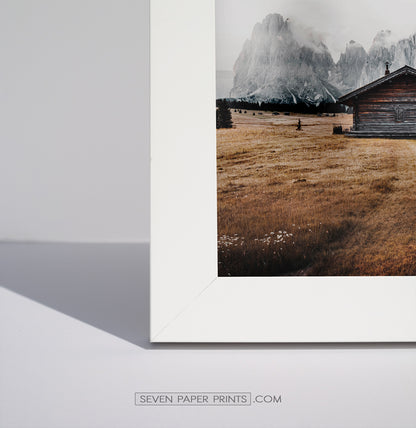 A corner of a white frame