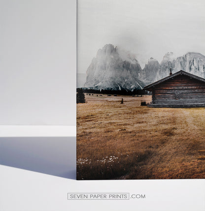 Mountains and autumn field. Canvas set of 3 #166