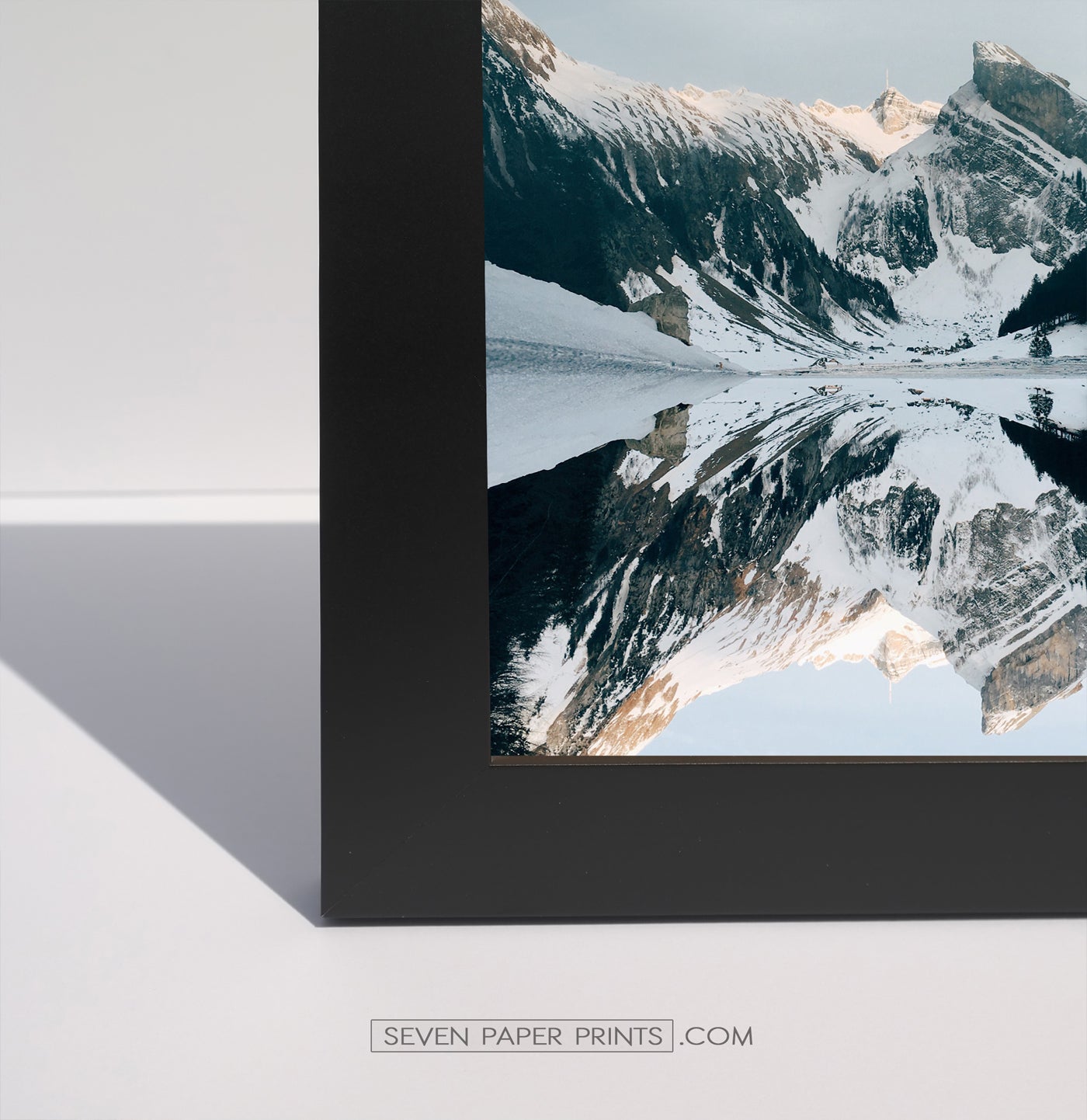 A corner of a black frame