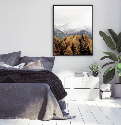 Black-framed in a dark-gray bedroom