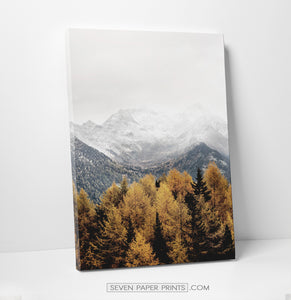 Mountains and autumn field. Canvas set of 3 #166