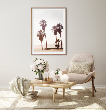 Beach Palm Decor For Beige Walls