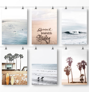 Beach surf photo, ocean art, beach wall art, positive vibes only