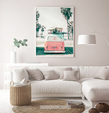 Load image into Gallery viewer, Beach Poster Art with Retro VW Bus
