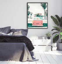 Load image into Gallery viewer, Beach Poster Art with Retro VW Bus
