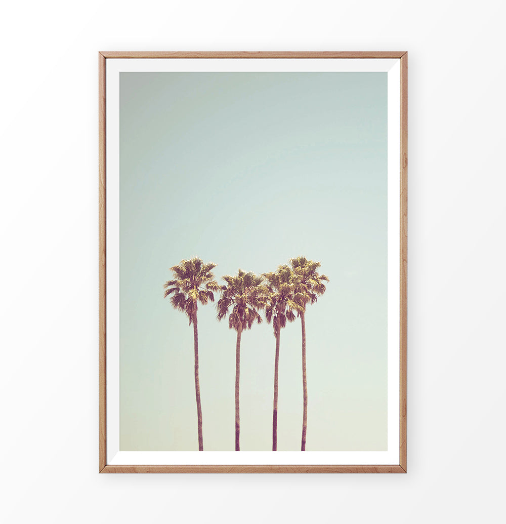 California Palm Art Digital Retro Poster – Seven Paper Prints