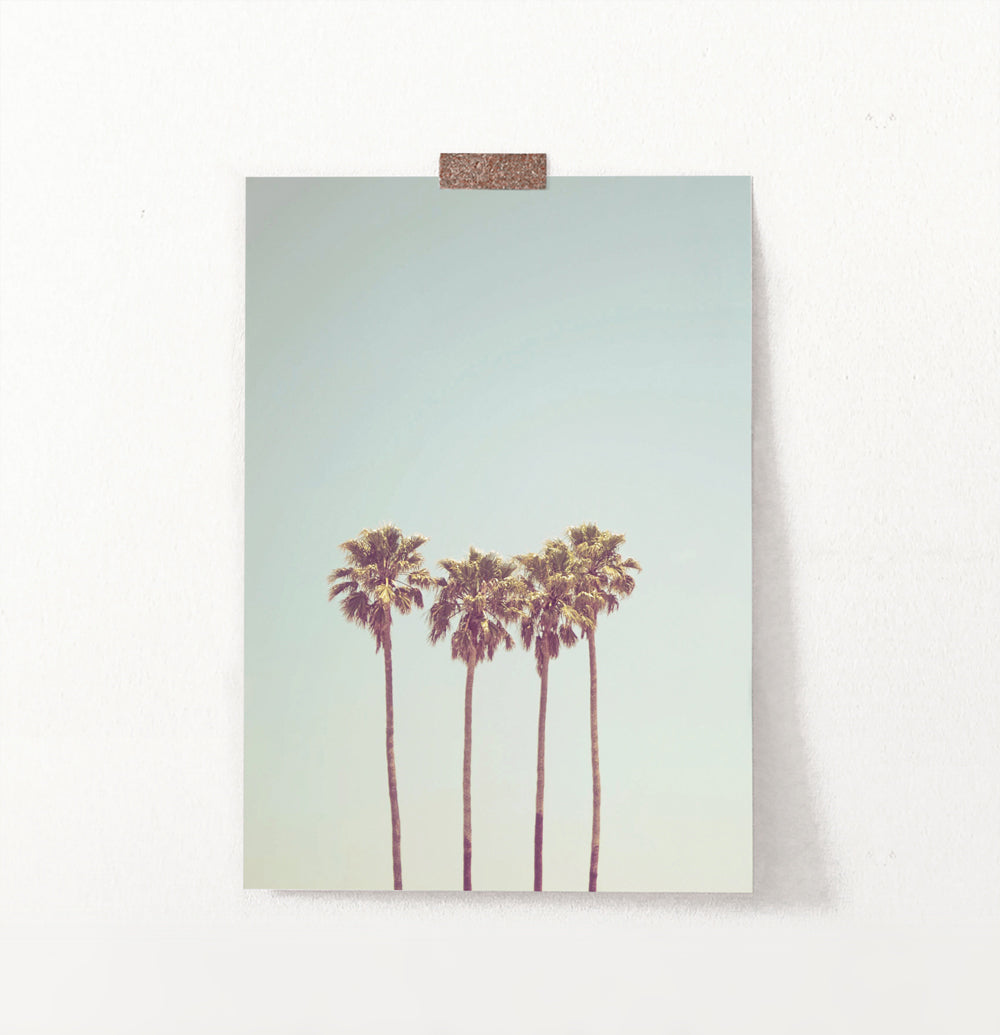 Retro Minimalist Tropical Palm Tree Print