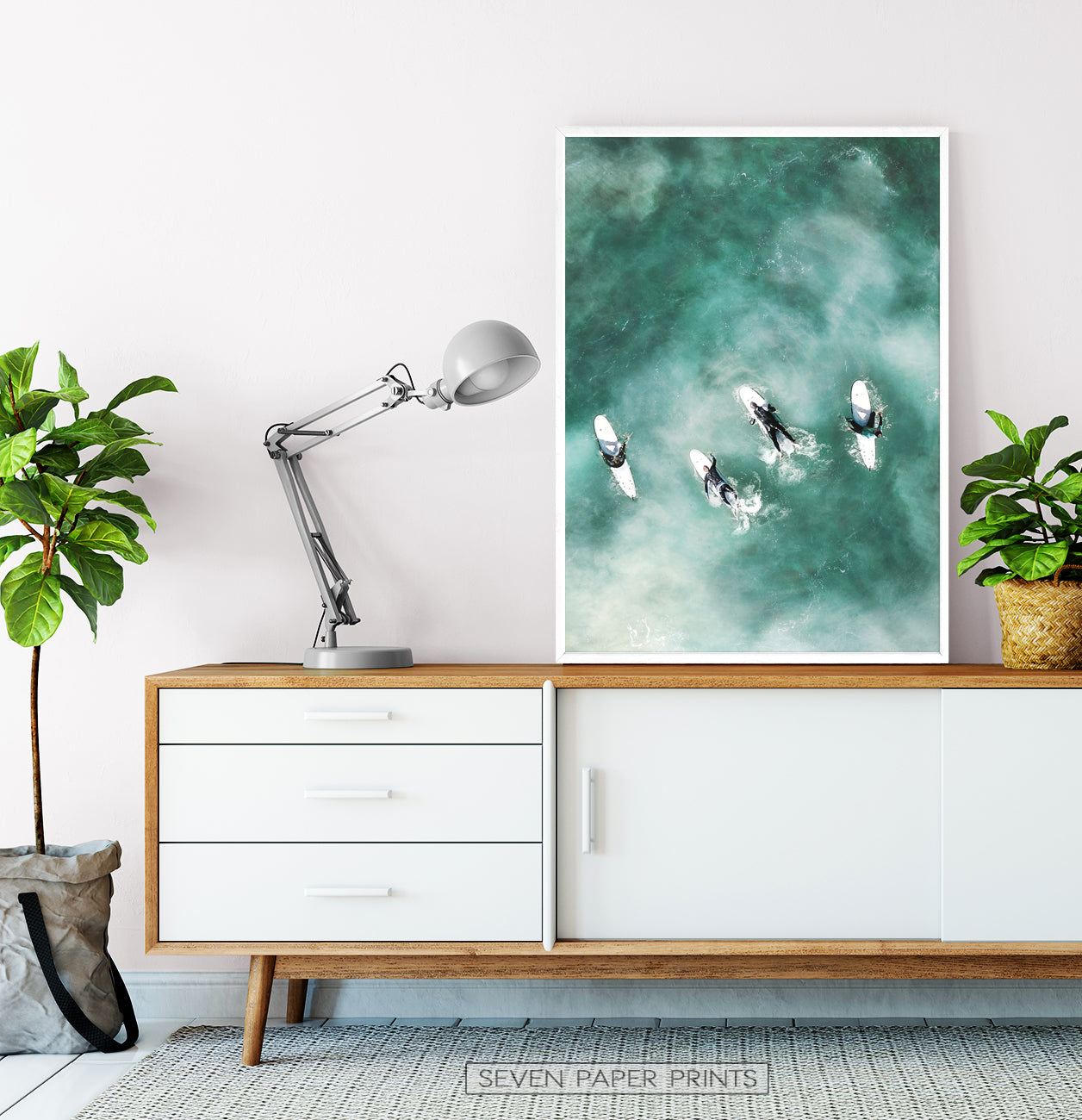 Vertical Print. Surfing Wall Decor