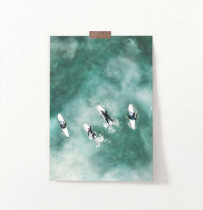Turquoise Aerial Surfers Print
