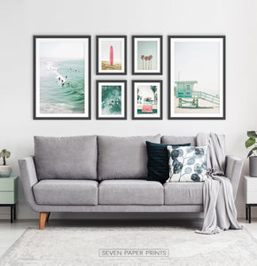 California Coastal Wall Art Set of 6 Framed Prints | Ocean