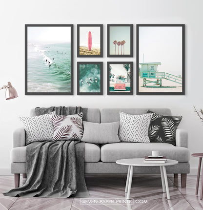 California Coastal Wall Art Set of 6 Framed Prints | Ocean