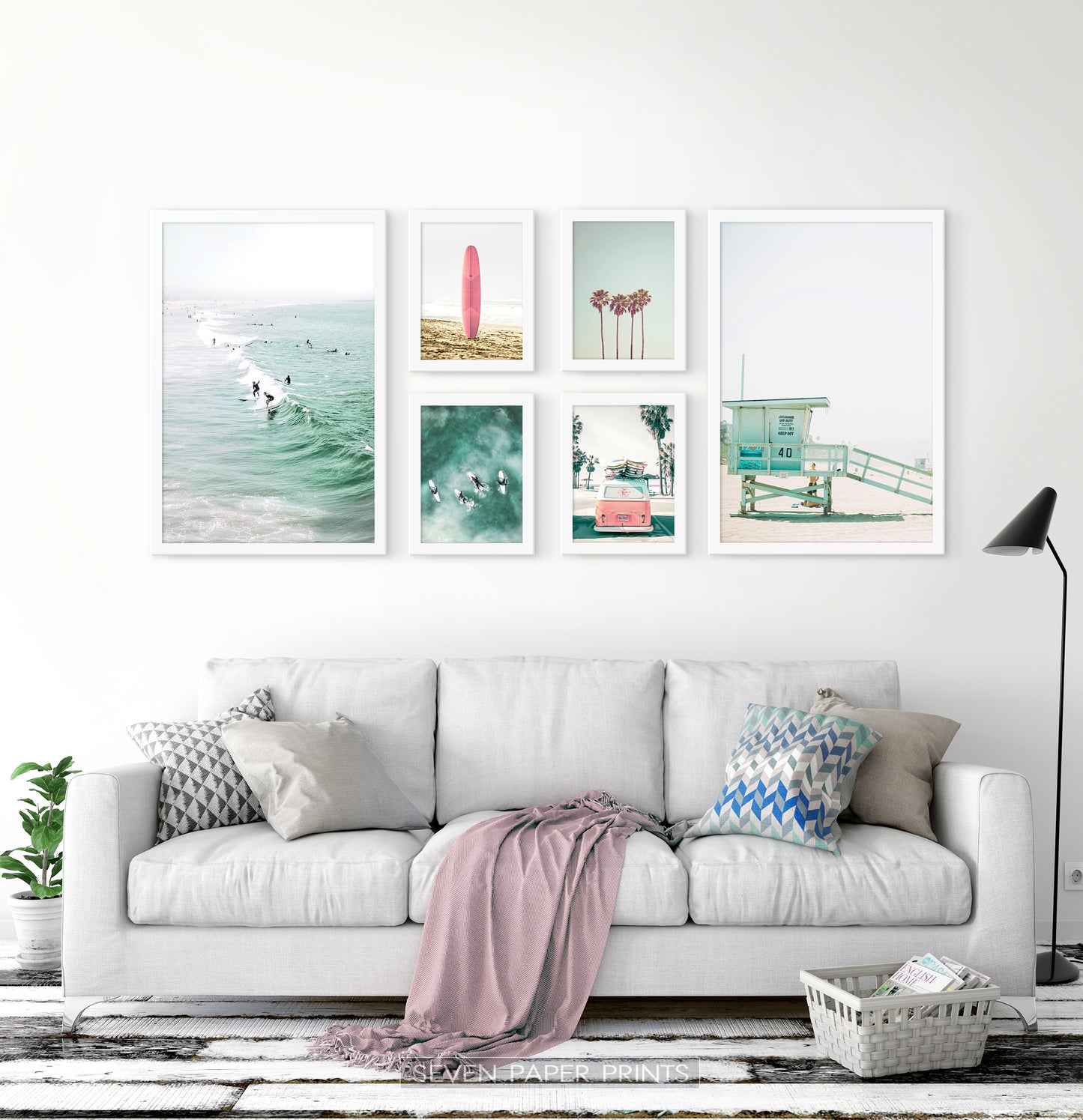 California Coastal Wall Art Set of 6 Framed Prints | Ocean